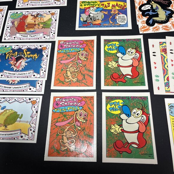 40pcs 1993 The Ren & Stimpy Show Trading Cards Stickers Activities Topps USA - Picture 3 of 8